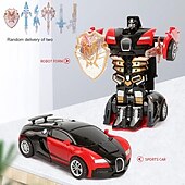 abordables véhicules télécommandés-Robot de conversion automatique de collision inertielle de voiture de jouet de déformation d&#039;un bouton pour des enfants