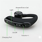 お買い得  ワイヤレスヘッドホン-1PC ワイヤレスBluetoothビジネスヘッドフォン マイク付き ボイスコントロール ハンズフリーイヤフォン ステレオノイズキャンセリング イヤーフックBluetoothヘッドセット スマートフォン用