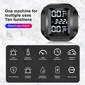 abordables Accesorios para motos y ATV-Sistema de alarma de monitoreo de temperatura de neumáticos de presión de neumáticos de motor tpms de motocicleta con 2 sensores externos