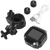 abordables Accesorios para motos y ATV-Sistema de alarma de monitoreo de temperatura de neumáticos de presión de neumáticos de motor tpms de motocicleta con 2 sensores externos
