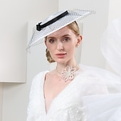abordables Fascinadores-Sombreros de tul de fibra, sombrero de platillo, sombrero de copa, sombrero de velo, fiesta de noche, carrera de caballos, elegante, británico, con lazo, tocado