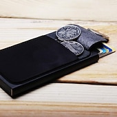 ieftine suporturi pentru carduri și cutii-Portofel de afaceri din aluminiu pentru bărbați cu sau fără buzunar pentru bani suport de carduri de identitate blocare RFID portofel metalic subțire punguță pentru monede