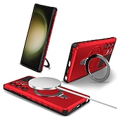 cheap Samsung Cases-Phone Case For Samsung Galaxy S24 S23 S22 S21 S20 Ultra Plus FE Note 20 Ultra S25 Ultra Back Cover Magnetic Adsorption With Magsafe with Stand Holder Support Wireless Charging TPU PC