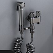 お買い得  ビデ用蛇口-バスルームハンドヘルドシャワービデシャッタフスプレーウォールマウント、トイレハンドヘルドビデシャワースプレー壁掛けおむつ入浴ペット女性衛生クリーニング