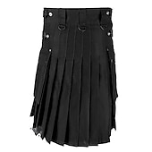 preiswerte Unterteile-Streetwear Stilvoll Klassicher Stil Rock Schottische Nutzkilts Ren Faire Niete Plissiert Einfarbig Herren Keltisch Karneval Party Halloween Rock Ganzjahresmode
