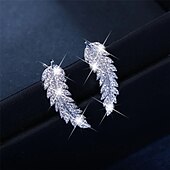 abordables Boucles d&#039;oreilles-1 paire Boucles d&#039;oreille Clou Boucle d&#039;Oreille Pendantes For Femme Mariage Anniversaire Soirée Alliage Classique Forme de Feuille