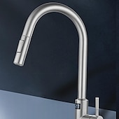 cheap Pullout Spray-Touchless Sensor Kitchen Faucet Sink Mixer Tap Touch on with Pull Out 2 Mode Sprayer, Digital Display 360 Swivel Single Handle Taps Stainless Steel Deck Mounted, Water Vessel Taps