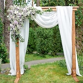 billige Vanntette gardiner-salvie grønn bryllup bue gardiner chiffon stoff draperi ren bakgrunn gardiner for fest seremoni bue scene dekorasjoner