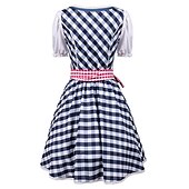 billige Dirndl-Oktoberfest Dirndl Trachtenkleader Oktoberfest / øl bayerske bayerske Wiesn Tradisjonell stil Enger Dame Tradisjonell stil klut Topp Kjole Forkle