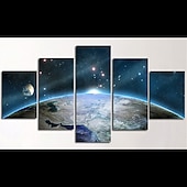 levne Krajiny-nezarámovaný 5 panelů vesmír vesmír země světlo malba plátno umění malba nástěnné umění