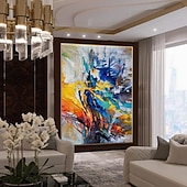 abordables Peintures Abstraites-Peinture à l'huile faite à la main toile art mural décoration abstraite moderne pour la décoration intérieure roulé sans cadre peinture non étirée