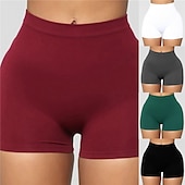 abordables Shorts de yoga et motards-Femmes Shorts de gym Shorts de yoga Shorts de motard Lifting des fesses Contrôle du ventre Taille haute Entraînement en salle Course Fitness Bas Couleur Unie Noir Blanche Vert Véronèse Spandex Des