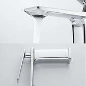 abordables Classiques-mitigeur lavabo mitigeur lavabo sur gorge, monobloc mitigeur céramique mitigeur lavabo avec flexible eau froide et eau chaude noir doré blanc chrome