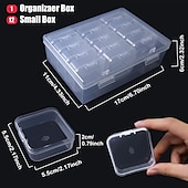 economico Portagioie e porta trucchi-Mini scatole portaoggetti in plastica trasparente da 12 pezzi: perfette per piccoli oggetti, gioielli, ferramenta, artigianato artistico fai da te!