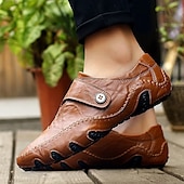 preiswerte Sneaker für Herren-Herren-Loafer aus Kunstleder zum Hineinschlüpfen mit rutschfester Sohle, handgenähte Mokassins für Spaziergänge im Freien, Reisen und den Alltag