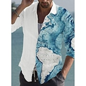 economico Stampa animal-Per uomo Farfalla Piume Camicia Camicia con bottoni Manica lunga Di tendenza Streetwear Originale Esterno Informale Giornaliero Autunno inverno Collo ripiegabile Stampa Bottone giù Rosso / Bianco