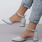 levne Poloformální-dámské svatební boty lodičky boty pro nevěstu boty pro družičku elegantní denní sexy klub bling šumivé boty zlatý střípek drahokamu flitr robustní podpatek špičaté boty jarní letní párty