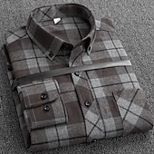 preiswerte Businesshemden für Herren-Herren Oberhemd Kariertes Hemd trachtenhemd Kragenhemd Knopfhemd Schottenstoff Hochzeit Arbeitskleidung A B C E Langarm Kragen Frühling Winter Bekleidung Button-Down
