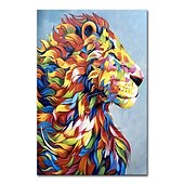 رخيصةأون رسومات حيوانات-مينتورا اليدوية الملونة أسد لوحات زيتية على قماش جدار الفن الديكور الحديثة مجردة aniaml صورة للديكور المنزل توالت لوحة بدون إطار فرملس