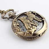 ieftine Ceasuri de Buzunar-nou sosire ceas de buzunar cuarț capac deschis stil mixt lup sălbatic relief capac transparent pandantiv unisex femei ceas bărbați