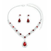 economico Parure di gioielli-set di gioielli abito intero orecchini con strass collana moda donna elegante fresco adorabile classico pera irregolare set di gioielli per matrimonio festa vestito per stupire 2025