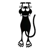 preiswerte Buchstützen &amp; Lesezeichen-1 Stück schwarze Katze Kunststoff-Lesezeichen-Umschlagschild, ausgehöhlte Mini-3D-Tier-Lesezeichen, Geschenk zum Schulanfang