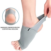 cheap Personal Care &amp; Health-1pair Of Metatarsal Compression Arch Support Sleeves With Gel Pad Inside - Brace For Flat Foot &amp; Plantar Fasciitis Pain Relief Women Men,Gray