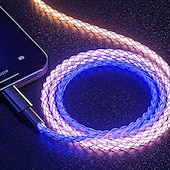 billiga Mobiltelefon kablar-snabbladdning rgb kabel 100w andningsljus 66w typ c usb c datakabel för iphone samsung android micro 30w snabbladdningskabel
