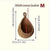 cheap Wall Accents-Bohemian Style Woven Wall Hanging Basket - Creative Teardrop Shape for Kitchen Storage of Fruits &amp; Vegetables