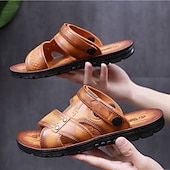 billiga Avslappnade sandaler-Herr Sandaler Inneskor Komfortsandaler Promenad Ledigt Strandstil Dagligen Strand PVC Vattentät Andningsfunktion Bekväm Loafers Gul Brun Sommar