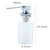 お買い得  水栓金具周辺部品-ソープディスペンサー ステンレススチール、カウンター下延長チューブキット付き、キッチンカウンタートップ内蔵シンクソープディスペンサー、17オンスボトル付き、ほとんどの石鹸容器22/26/28mmに適合します。