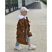voordelige Bovenkleding-Kinderen Jongens Jas Lange mouw Grijs Khaki Bruin Effen Zak Winter Actief Urheilu 3-13 jaar / Lapwerk