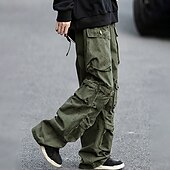 cheap Cargo Pants-Men&#039;s Cargo Pants Cargo Trousers Flap Pocket Plain Comfort Breathable Outdoor Daily Going out Fashion Casual Army Green