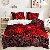economico Set copripiumino-2 pezzi / 3 pezzi rosa fiore vintage san valentino collezione matrimonio set trapunta due pezzi set tre pezzi include un copripiumino 1 o 2 copricuscini set biancheria da letto