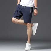 cheap Casual Shorts-Men&#039;s Sweat Shorts Shorts Summer Shorts Beach Shorts Drawstring Elastic Waist Straight Leg Plain Comfort Breathable Short Casual Daily Holiday Cotton Blend Sports Fashion ArmyGreen Black