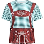 economico Abbigliamento Grafico-T-shirt Lederhosen 3D Bavarese Stile da Strada Corte Grafico per Per uomo Adulti Stampa 3D  per Birra Oktoberfest Feste Casual Quotidiano