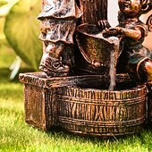 Недорогие садовые скульптуры и статуи-садовая статуя фонтана флуоресцентный свет ночью детская прихоть античная бронзовая скульптура фонтана ландшафтный дизайн украшение для сада газон патио балкон художественный декор