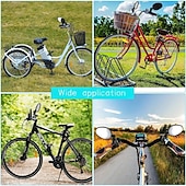 abordables Accesorios para motos y ATV-2 piezas de espejos ajustables para bicicleta de 360° espejos retrovisores convexos de ángulo amplio soporte de manillar a prueba de golpes para bicicletas de montaña y carretera