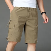 baratos Clássico-Homens Bermuda Cargo Calção Shorts de verão Shorts de Trilha Com Cordão Cintura elástica Bolso multi Tecido Conforto Macio Comprimento do joelho Ao ar livre Diário Para Noite Moda Casual Exército