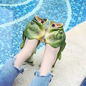 billiga Avslappnade sandaler-fiskformade tofflor för män - roliga 3d-flip flops för män och kvinnor, nyhet sommarstrandsandaler, fritidskläder inomhus/utomhus