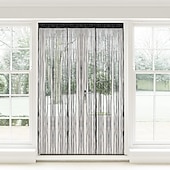 economico Tende macrame e stringa-Tende A Stringhe Sparkle Tenda Della Porta Fly Tenda Bastone Della Tenda, Tende Pannello Divisorio Porta Finestra Zanzariera Per La Decorazione Della Parete Della Porta E Della Finestra,100*200cm