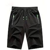 cheap Casual Shorts-Men&#039;s Sweat Shorts Shorts Summer Shorts Beach Shorts Drawstring Elastic Waist Straight Leg Plain Comfort Breathable Short Casual Daily Holiday Cotton Blend Sports Fashion ArmyGreen Black