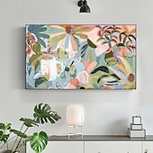billiga Blom- och växtmålningar-handgjord oljemålning canvas väggkonst dekoration modern abstrakt blomma för heminredning rullad ramlös osträckt målning