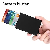 cheap Card Holders &amp; Cases-Slim Aluminum Card Holder Wallet ID Credit Card Holder Mini RFID Blocking Automatic Pop Up Bank Card Case Organizer