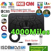 abordables Cajas de TV-Antena de tv digital 8k 4k para receptor de tv global amplificador de señal dvb t2 para smart tv rv antena de coche al aire libre canal libre