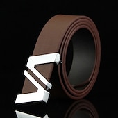 cheap Men&#039;s Belt-Men&#039;s Sashes Belt Men&#039;s belt Waist Belt Black White PU Leather Alloy Modern Contemporary Solid / Plain Color Vacation Daily Wear Casual Daily