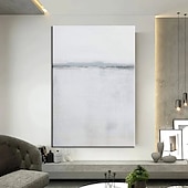 Handmade Hand Painted Oil Painting Wall Beige and Black Abstract Oil Painting Original Acrylic Painting on Canvas Modern Minimalist Art for Bedroom Decor Rolled Canvas No Frame Unstretched 20
