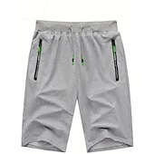 cheap Casual Shorts-Men&#039;s Sweat Shorts Shorts Summer Shorts Beach Shorts Drawstring Elastic Waist Straight Leg Plain Comfort Breathable Short Casual Daily Holiday Cotton Blend Sports Fashion ArmyGreen Black