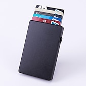 cheap Card Holders &amp; Cases-Slim Aluminum Card Holder Wallet ID Credit Card Holder Mini RFID Blocking Automatic Pop Up Bank Card Case Organizer