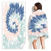 abordables ensembles de serviettes de plage-Serviette de plage tie dye, serviettes de plage de couleur hippie sans sable surdimensionnées, grande serviette de bain douce sup, serviette de bain absorbant l&#039;eau pour hommes, femmes, voyage,